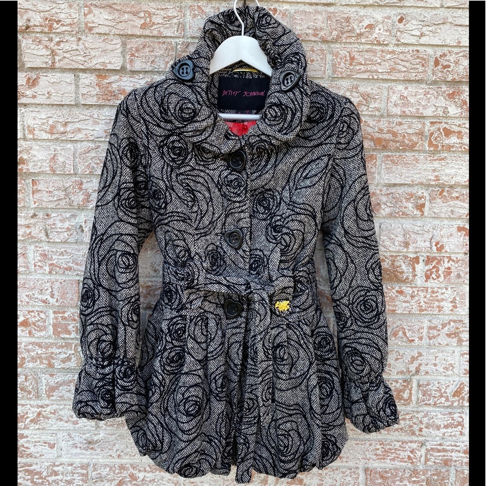 BETSEY JOHNSON Rose Garden Tweed Coat 8